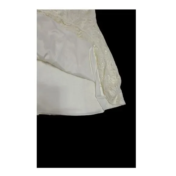 B Darlin Off white lace cold shoulder fit and flare dress women's 3/4 NWT - Picture 6 of 8